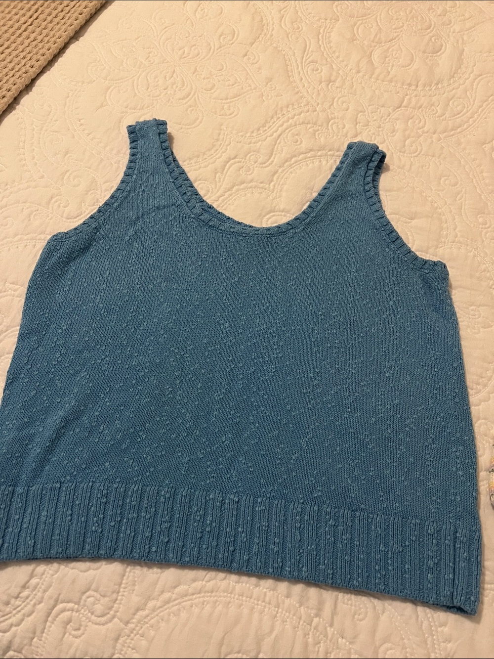 LOFT Sky Blue Scoop Neck Knit Tank